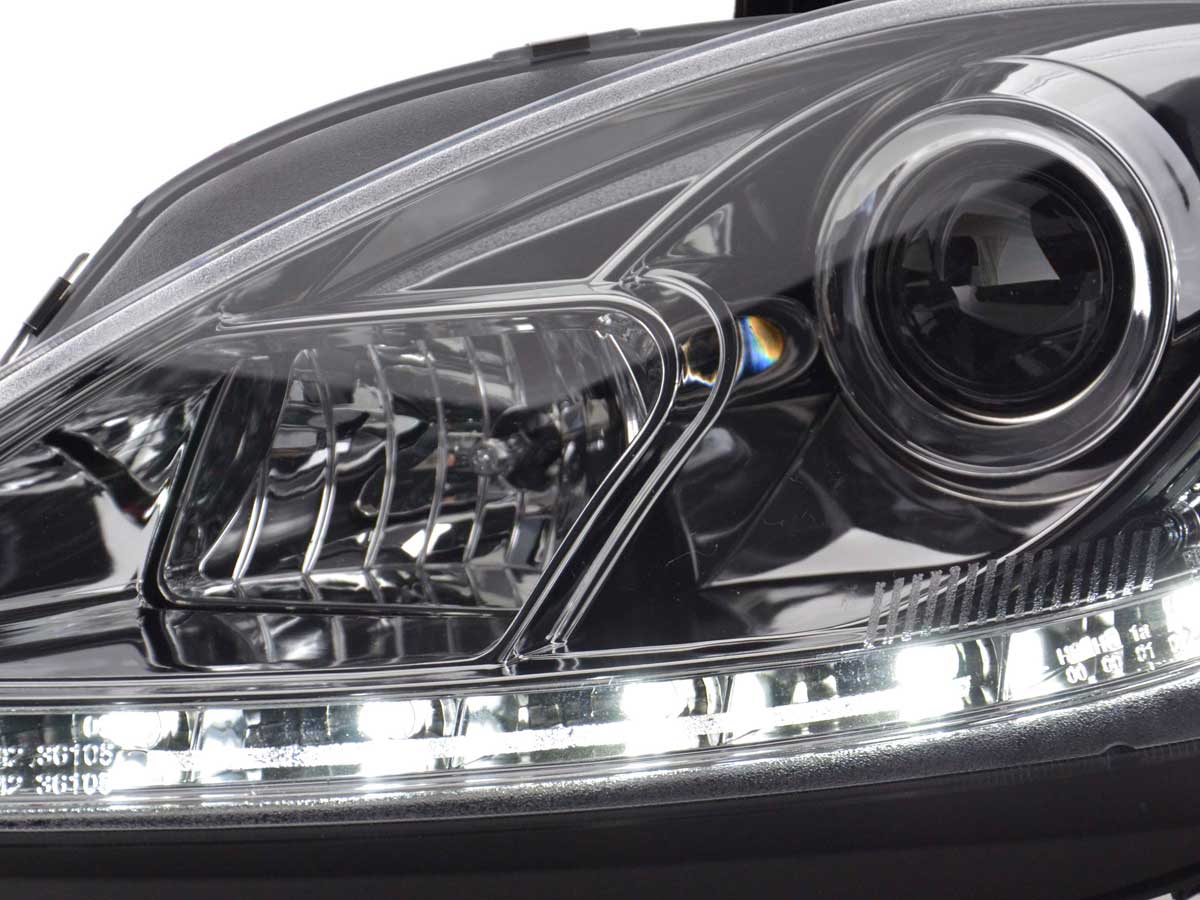 Scheinwerfer Set Daylight LED Tagfahrlicht Seat Leon 1P 09- chrom Scheinwerfer Set Daylight LED Tagfahrlicht Seat Leon 1P 09- chrom